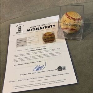 Ted Williams Signed Baseball with Authentication offers ok selling my collection